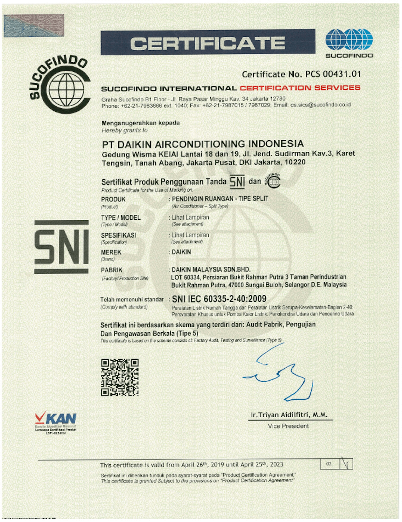 Daikin | Penghargaan & Sertifikat
